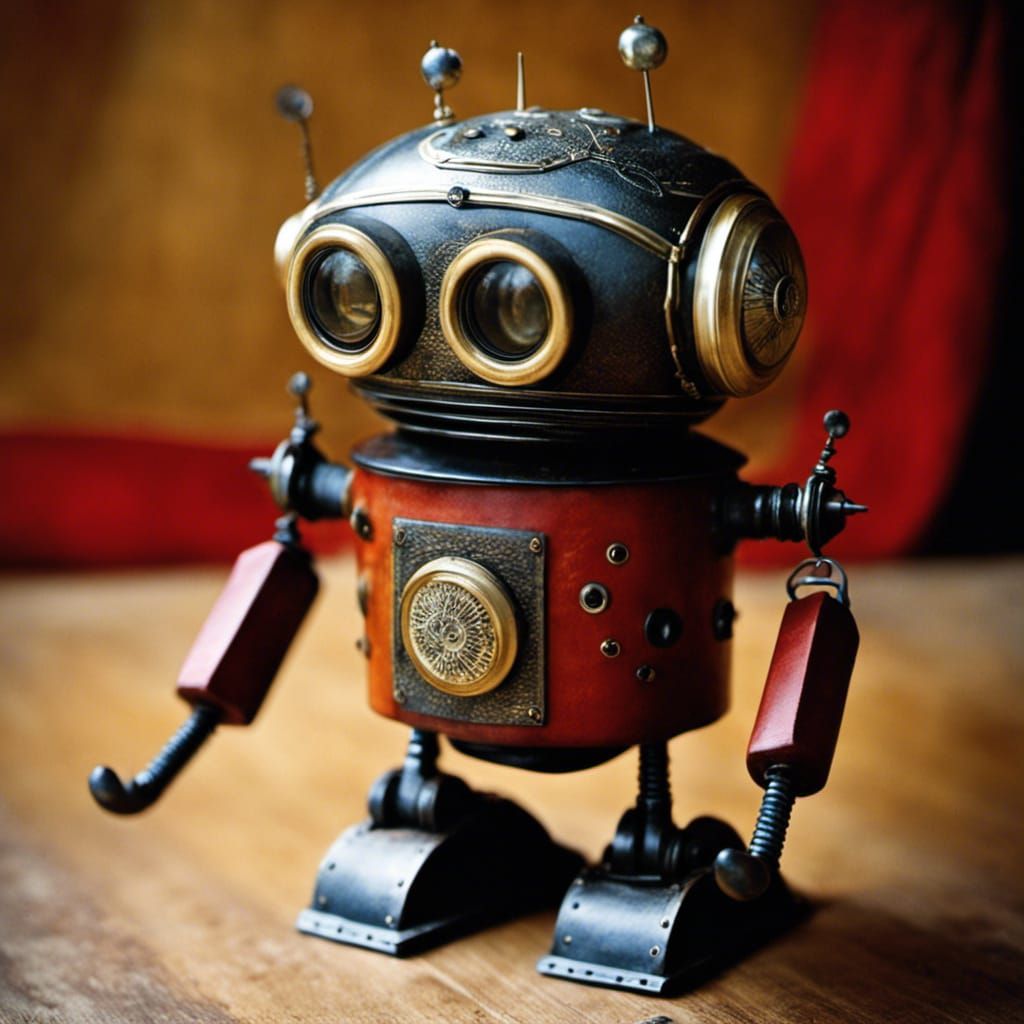 Retro Robot Masterpiece in Intricate Digital Art