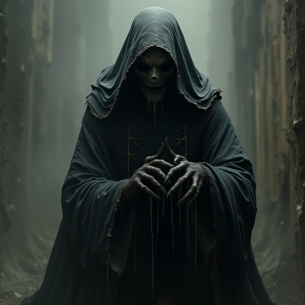Ominous Dementor Figure in Dark Gothic Style
