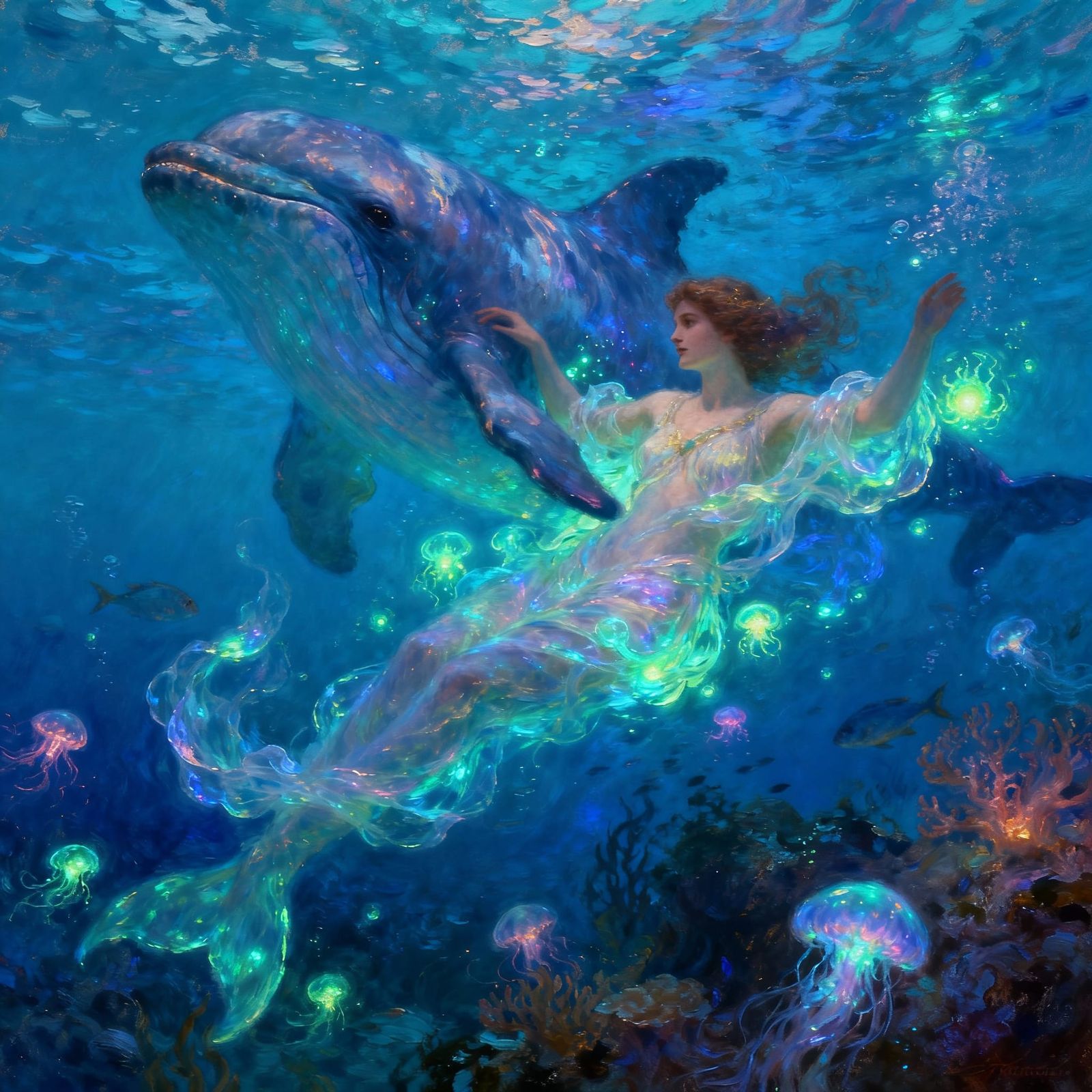 Dreamlike Underwater Life With Majestic Ocean Creatures