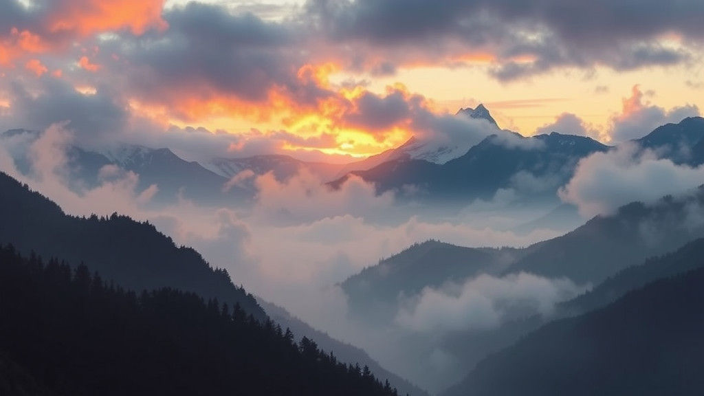 Dawn in the Misty Mountains: A Romantic Landscape