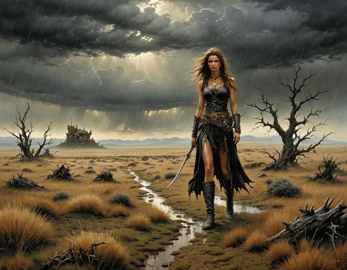 Surreal Stormy Plains in a Fantasy Landscape