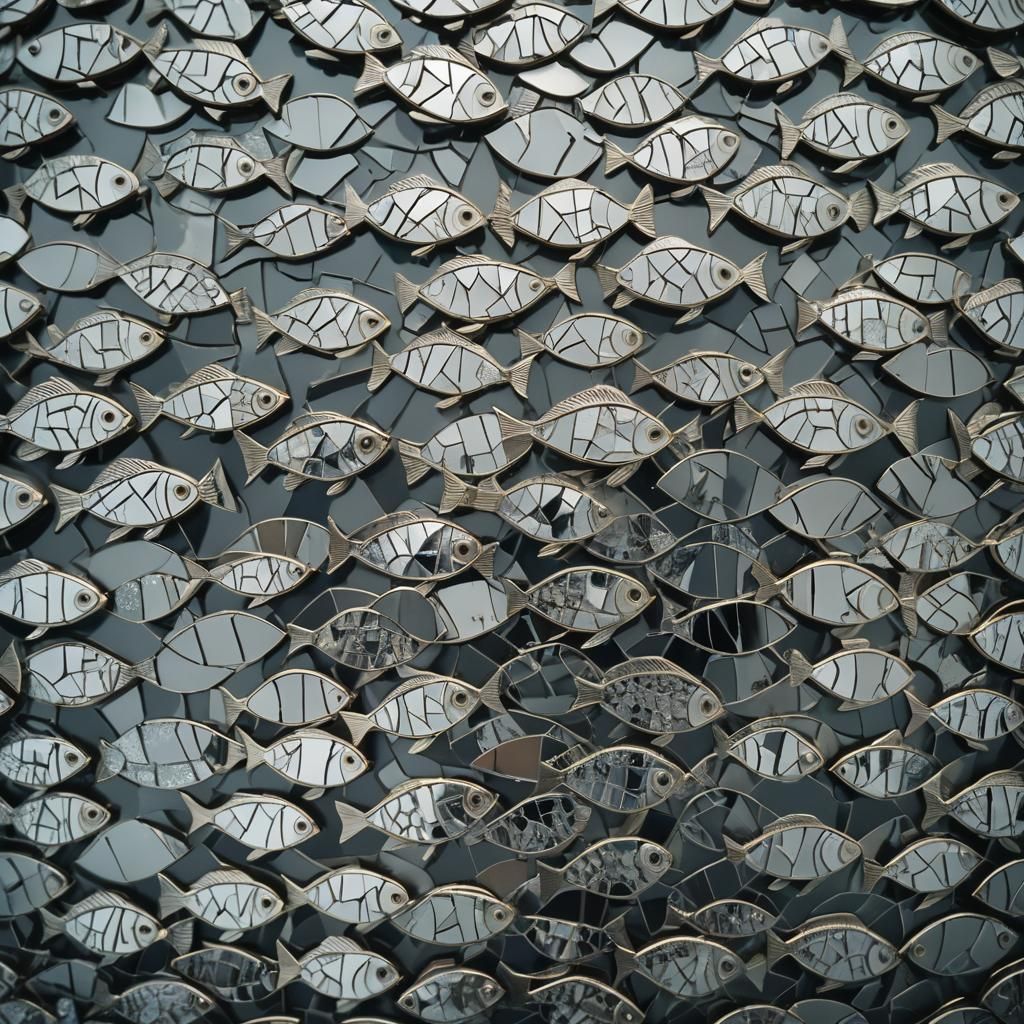 Ethereal Silver Fish in Cinematic Film Still