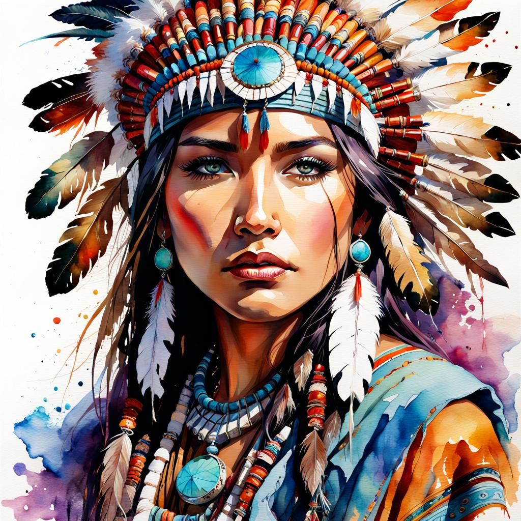 Portrait of an American Indian woman