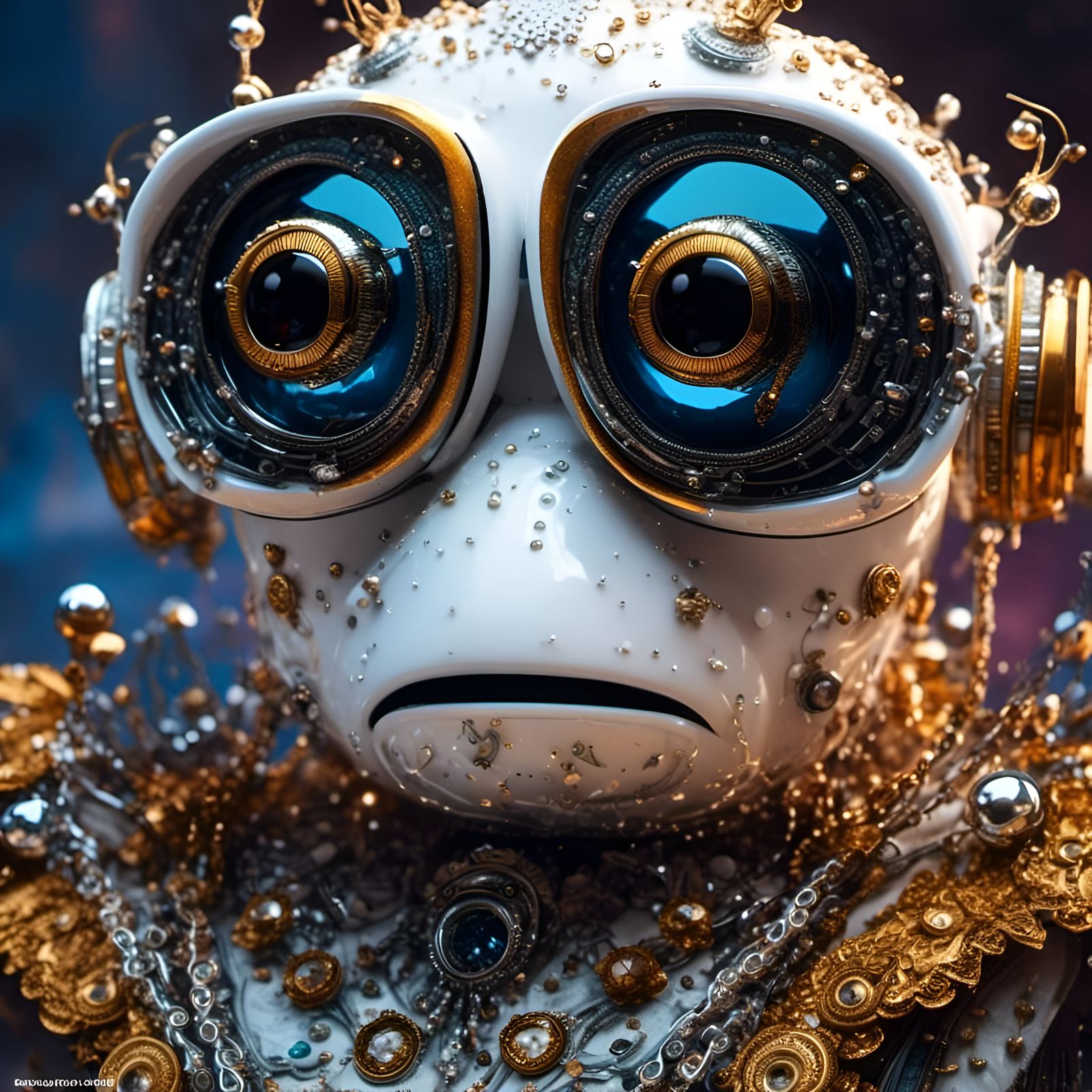 Photorealistic Close-up of a Mythical Voodoo Rococo WALL-E