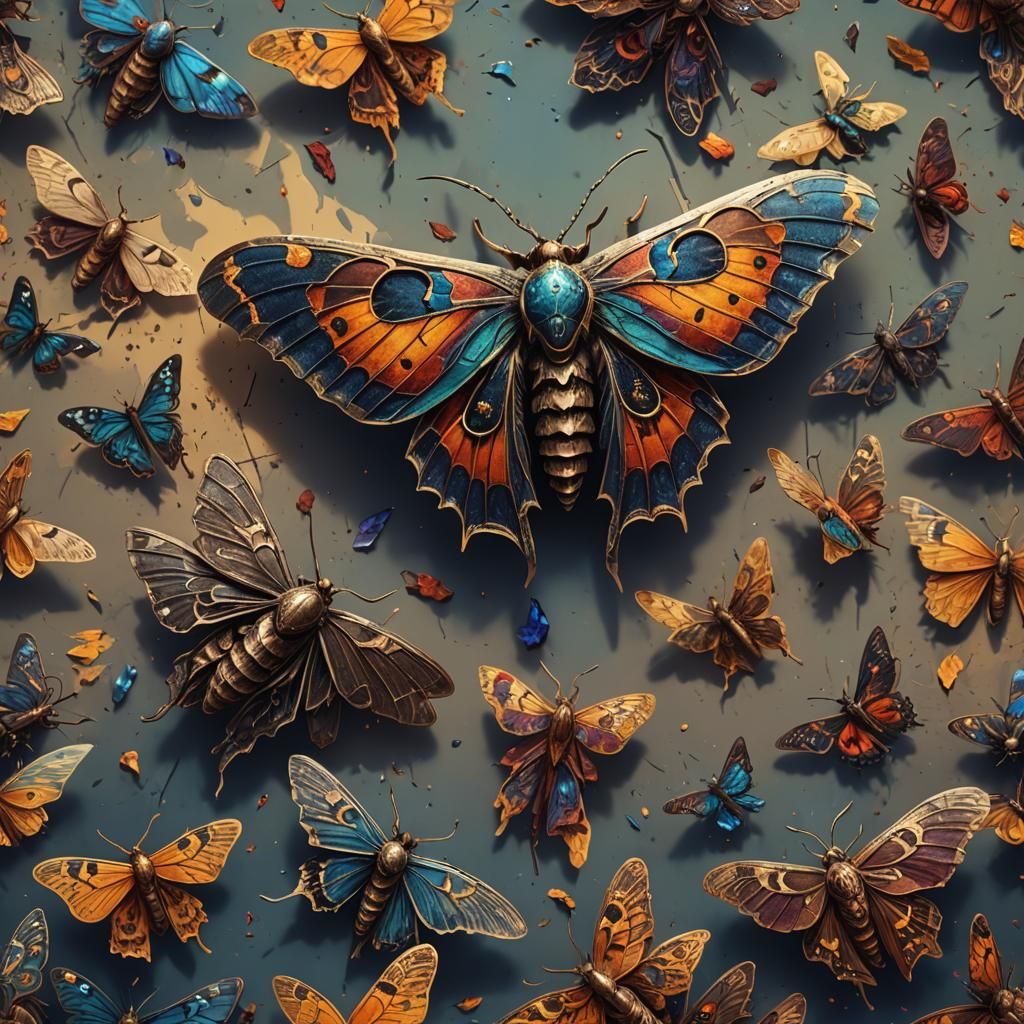 Majestic Deathshead Moth in Vibrant Color