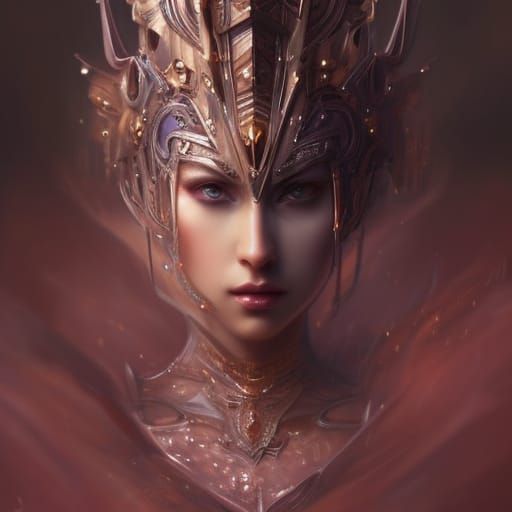 Fierce Woman Warrior in Intricate Elvish Armor