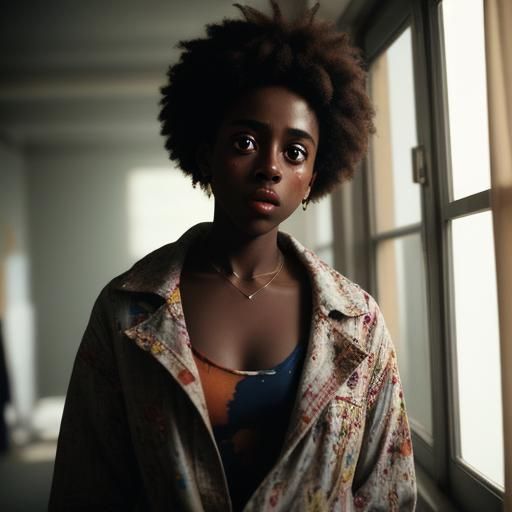 Realistic Portrait of a Complex Black Woman in RAW