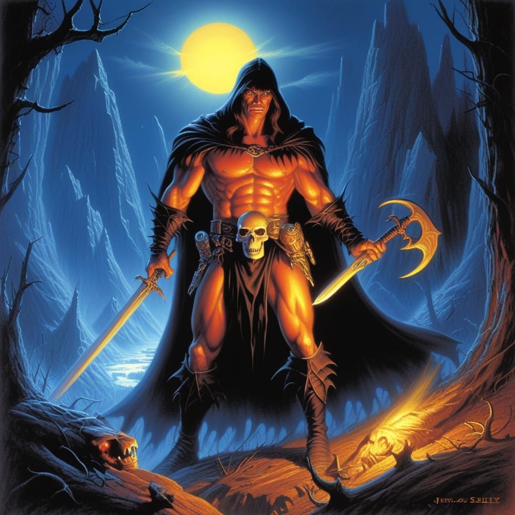 Grimdark Fantasy Illustration in Easley Style