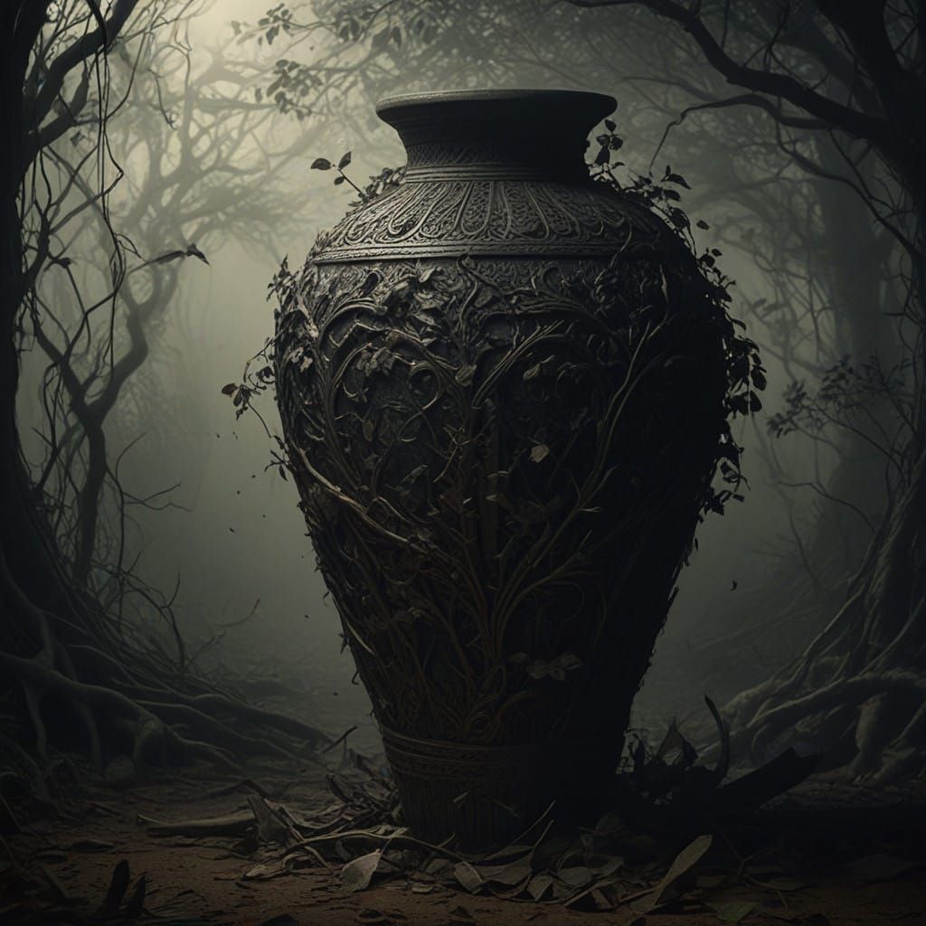Classic Malay Vase in Dark, Moody Style