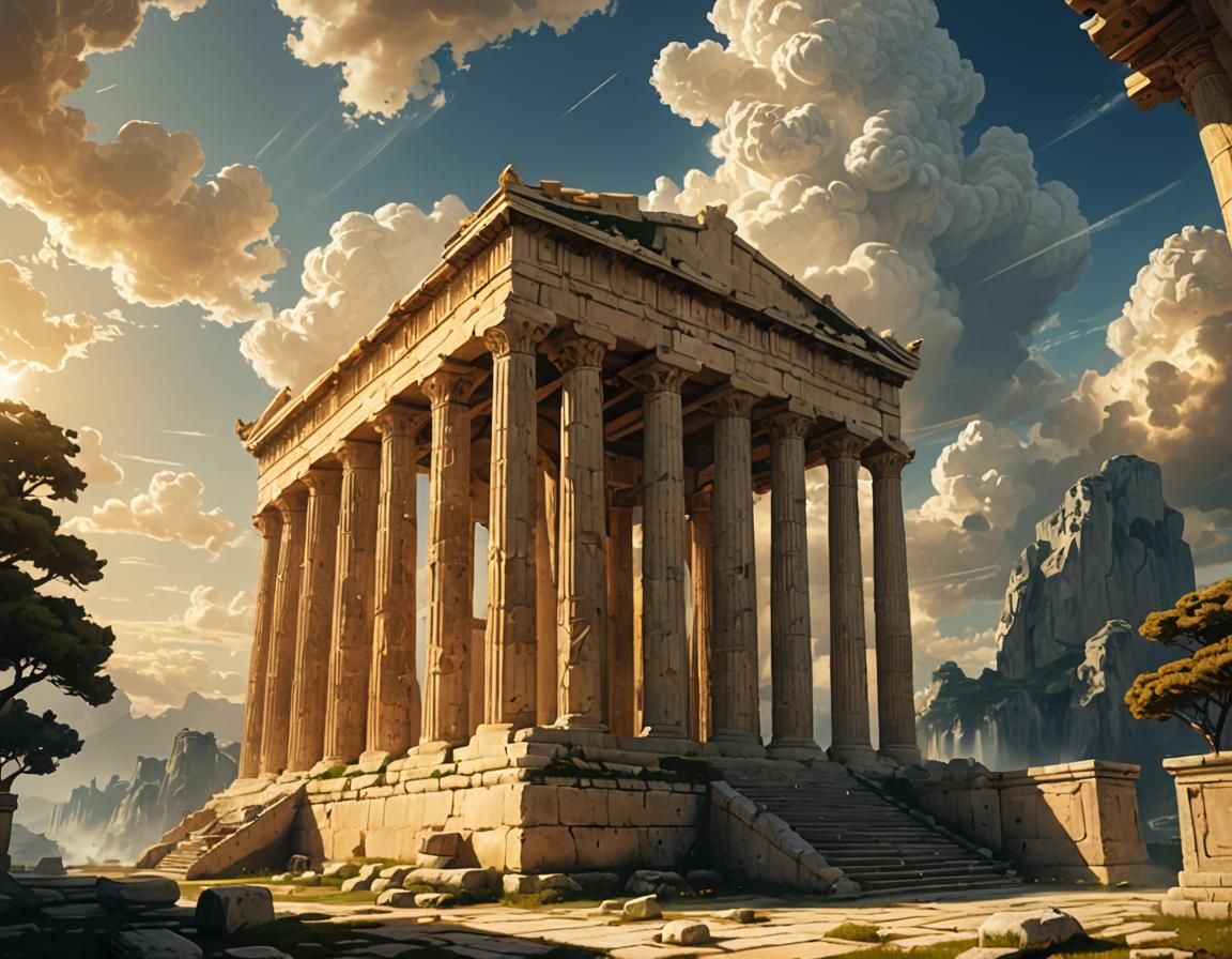 Majestic Temple on Heavenly Cloudscape