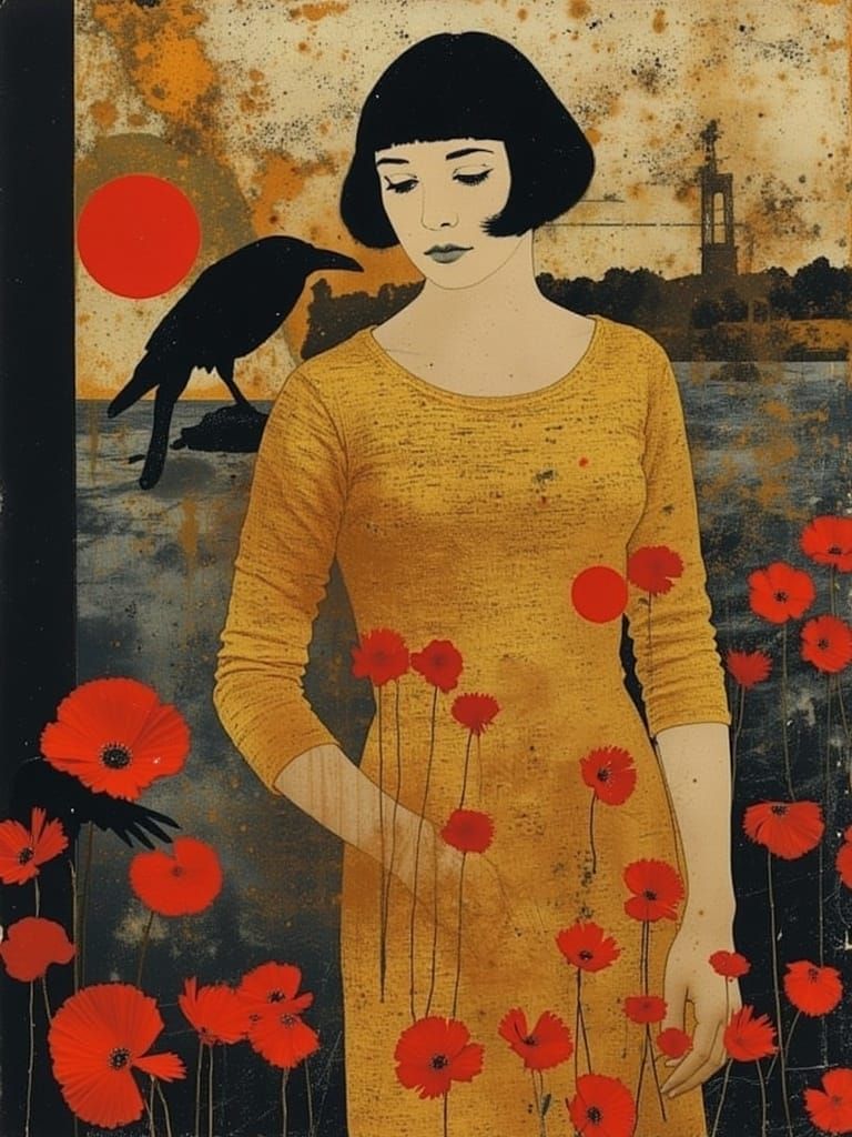 Golden Goddess in Ecstatic Abstraction