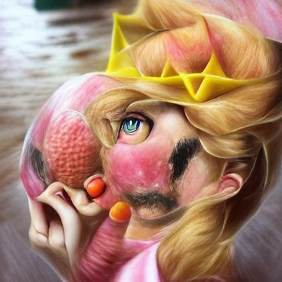 Beautiful Princess Peach in Realistic Portraiture