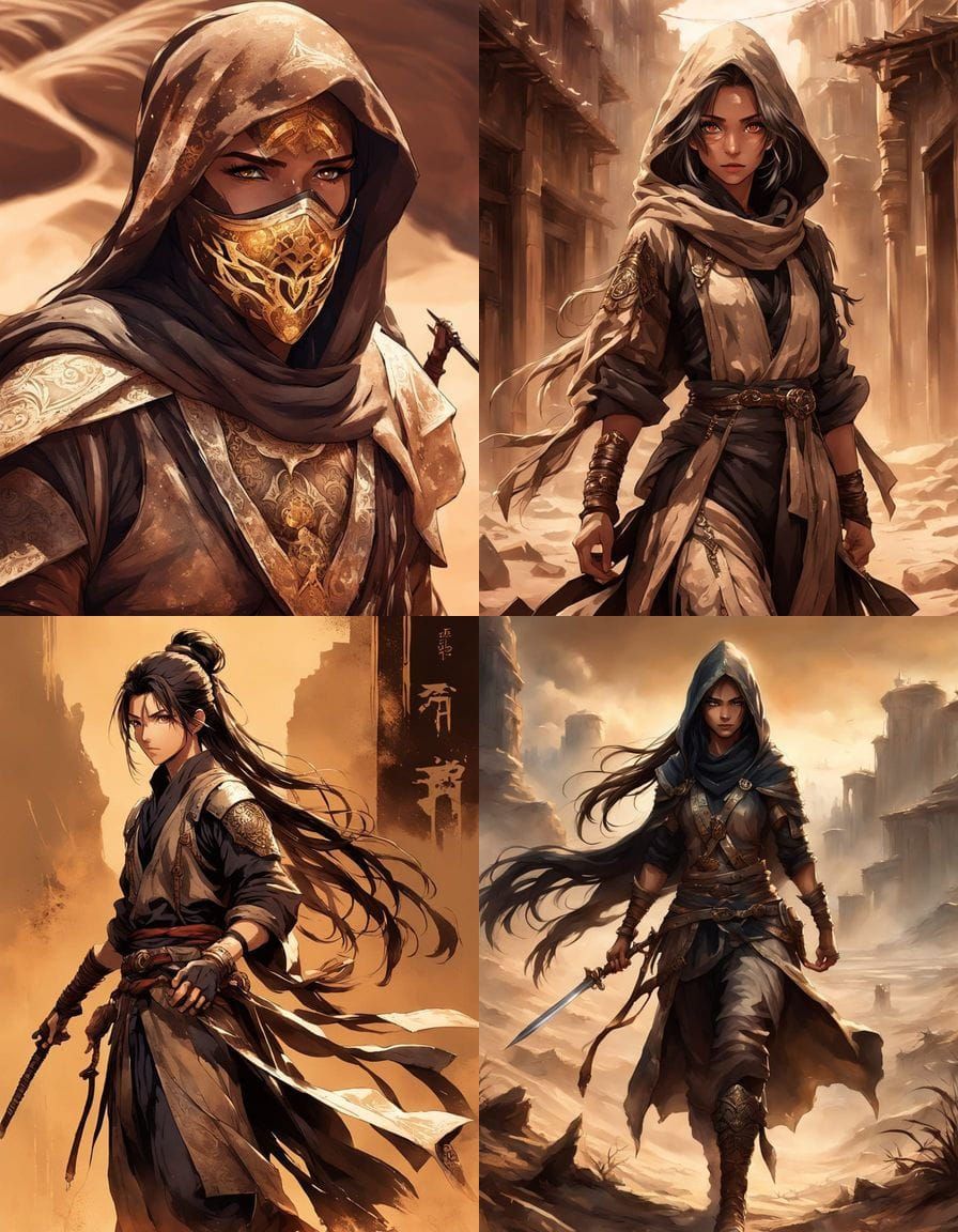 Exotic Assassin Girl with Toned Body and Dark Eyes