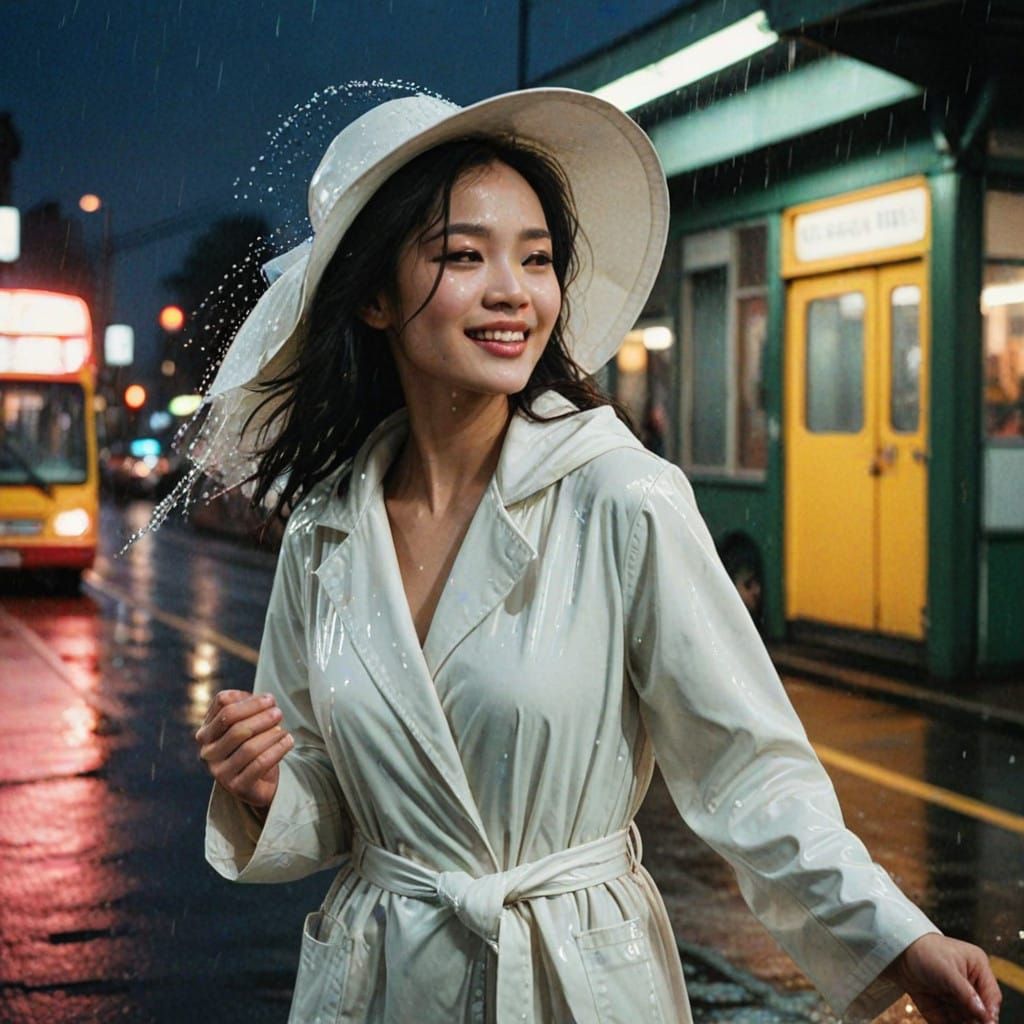 Dreamy City Rain in Ethereal Cinema Style