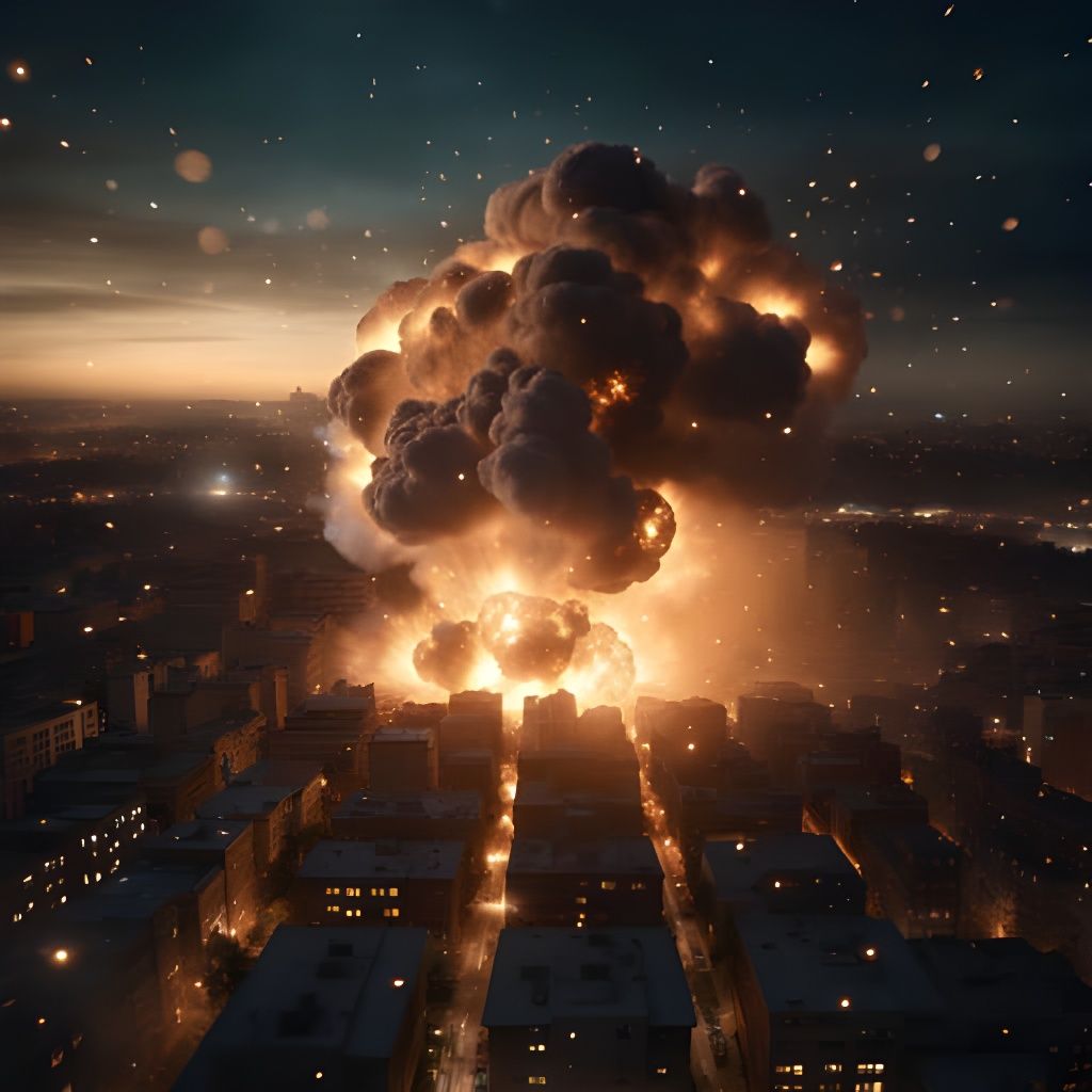 Post-Apocalyptic Nuclear Detonation in a Futuristic Landscap...