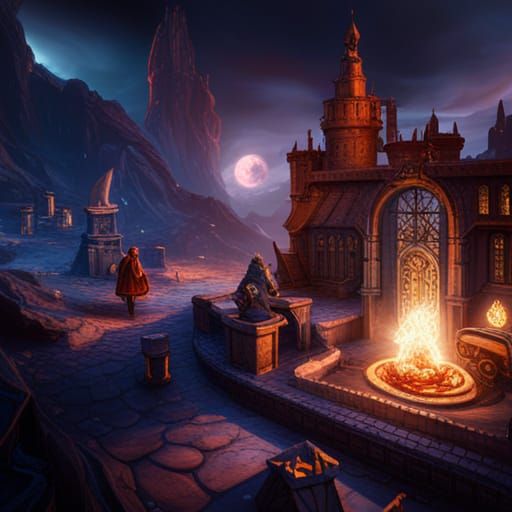 Fantastical Warlock Conjures Magic in Tower Sanctuary