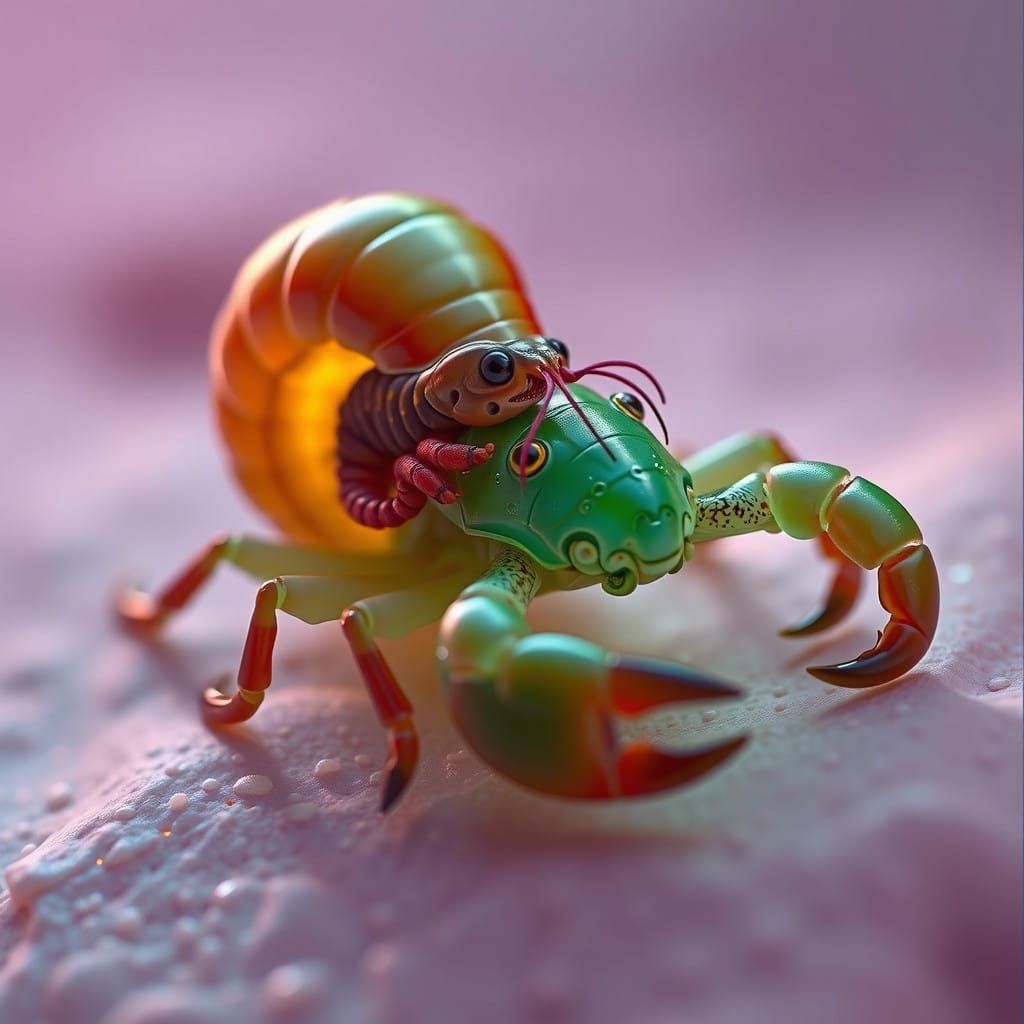 Fantastical Crustacean Hybrid in Matte Painting Style