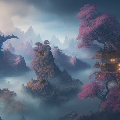 Ethereal Fantasy World in Vivid Colors