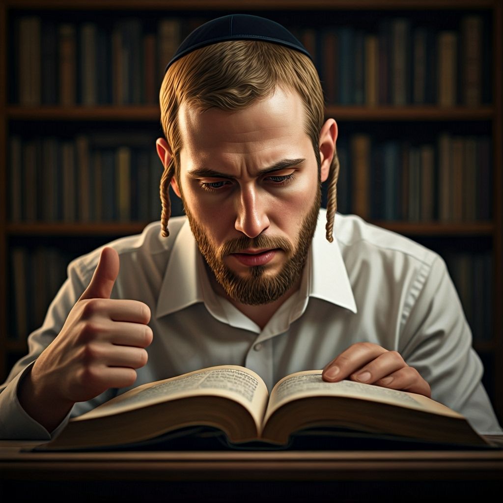 Young Man Reading Book with Intense Focus