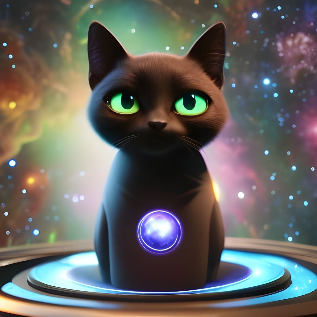 Galaxy Cat: A Cosmic Feline in Pixar Style