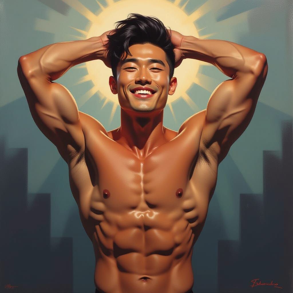 Ecstatic Man Embodies Pride in Vibrant Gay Art