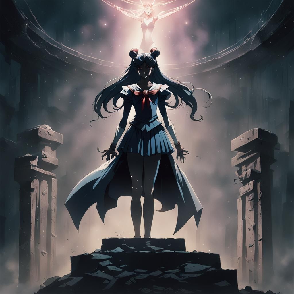 Sailor Moon in Dark Fantasy Crucifixion Scene