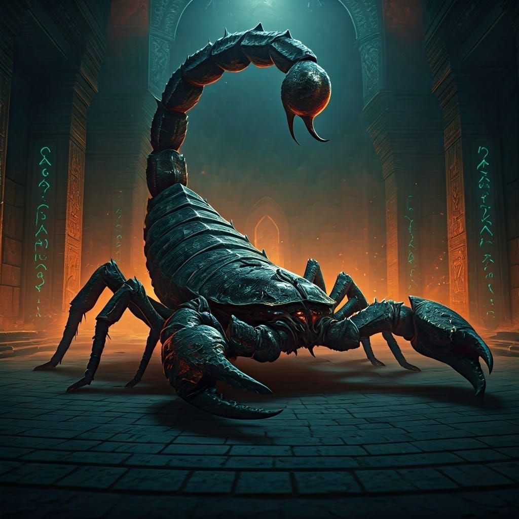 Gigantic Demon Scorpion Climbs from Ancient Mystical Realm