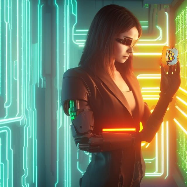 Neon Goddess of Future Crypto