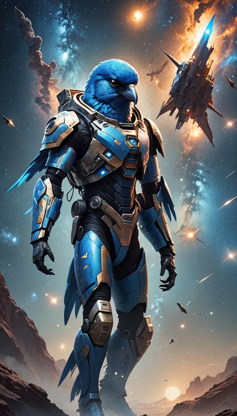 Blue avian commander