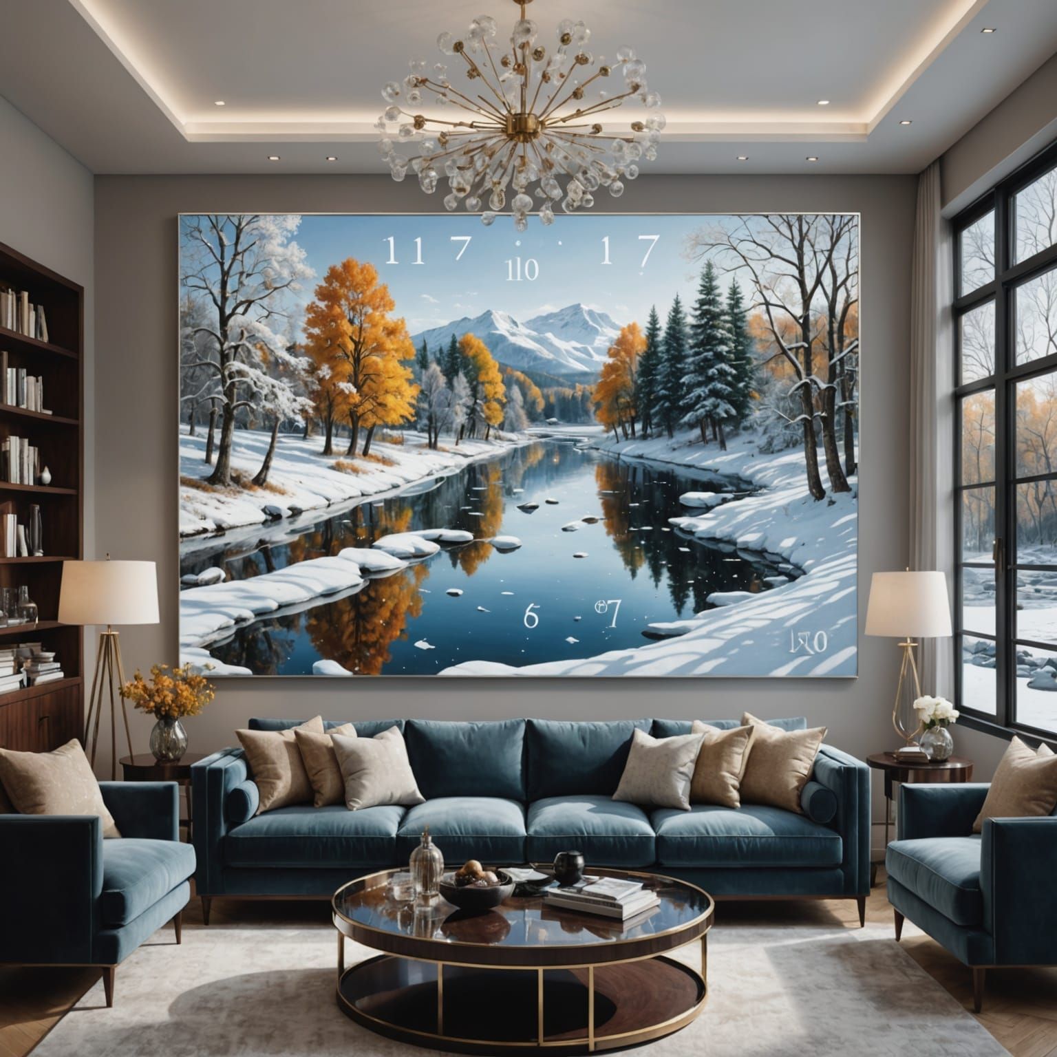 Seasonal Landscapes in Acrylic Numerals: Hyperrealistic Inte...