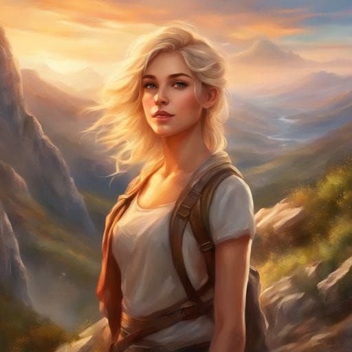 Spanish Hiker in Majestic Mountains