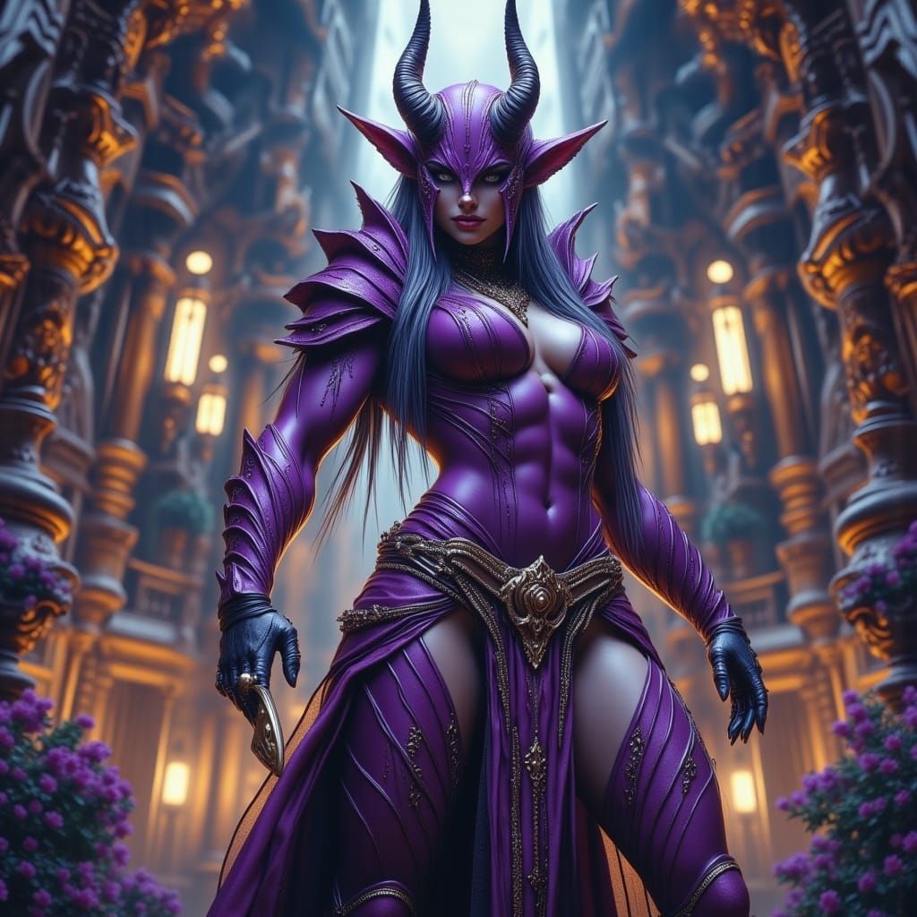 Dark Fantasy Drow Warrior Mommy Art