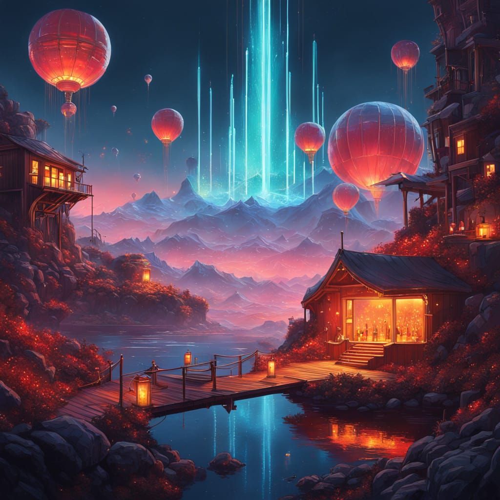 Luxurious Gift Boxes Amidst Vibrant Fireworks