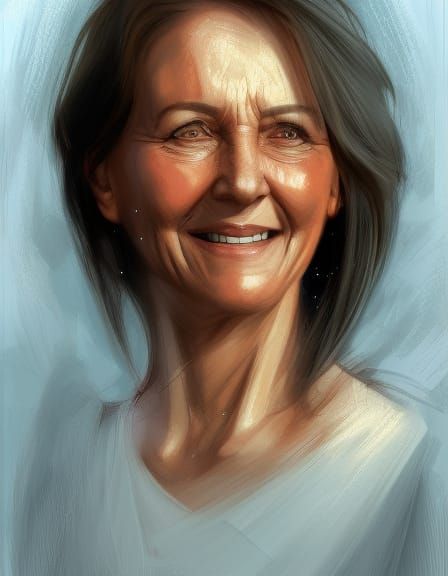 Elegant Woman Surrounded by Vibrant Landscape in Hyperrealis...