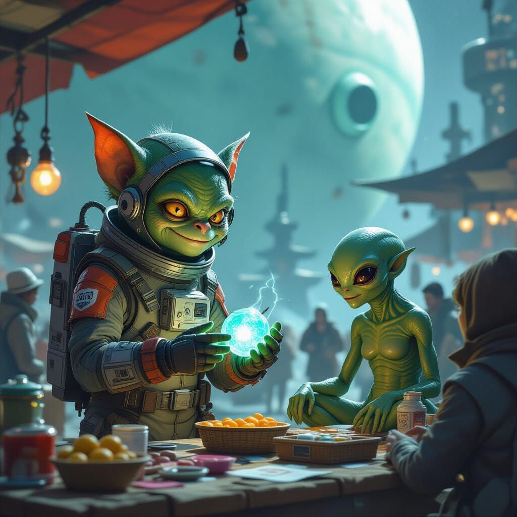 Gas Giant Market: Gremlin's Glowing Gadget Trade