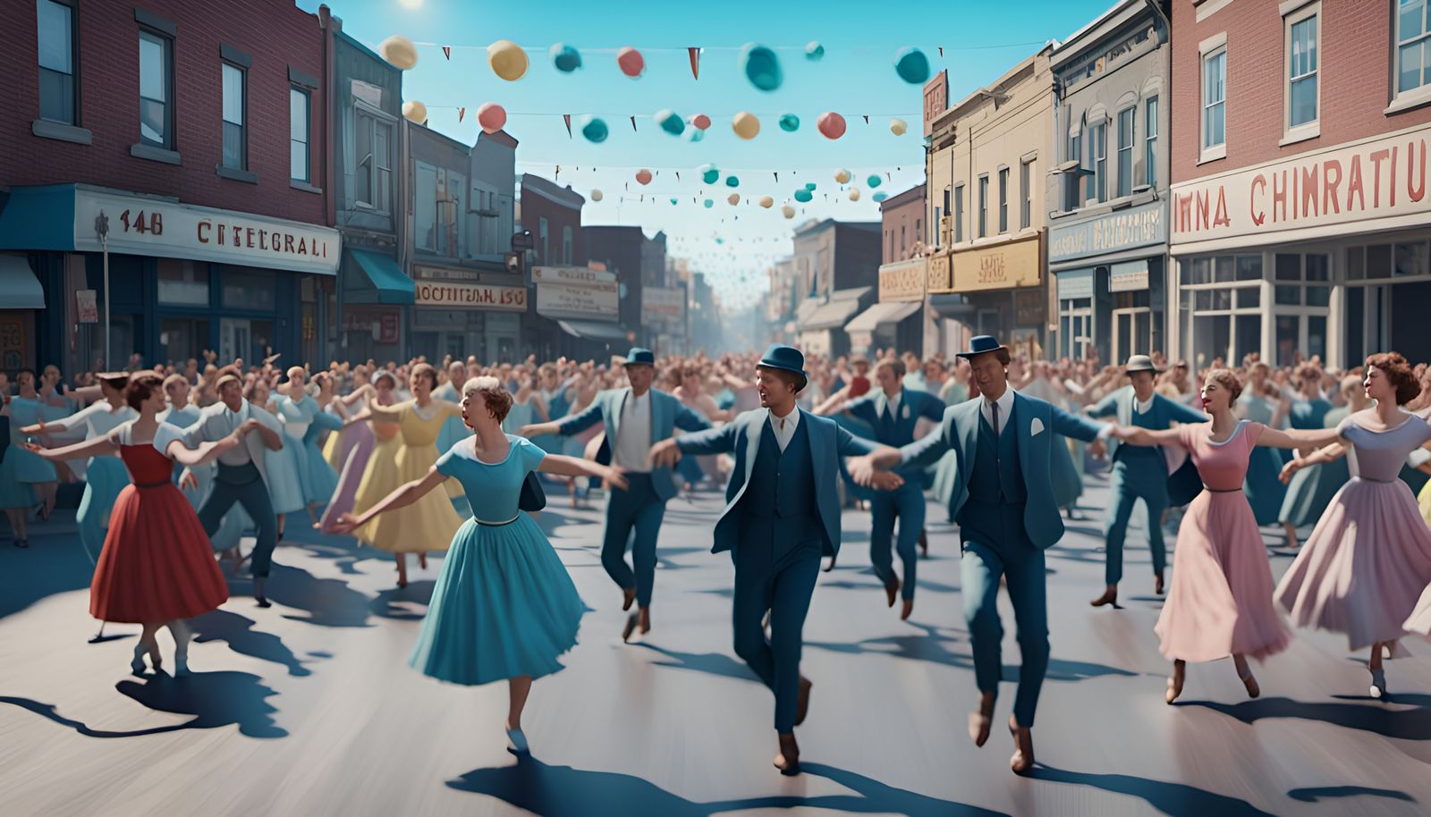 Vibrant Midwestern Musical Spectacle in 1950s Style