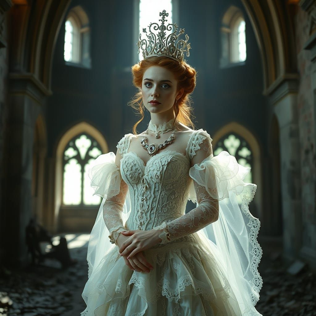 Gothic Princess in Abandoned Castle