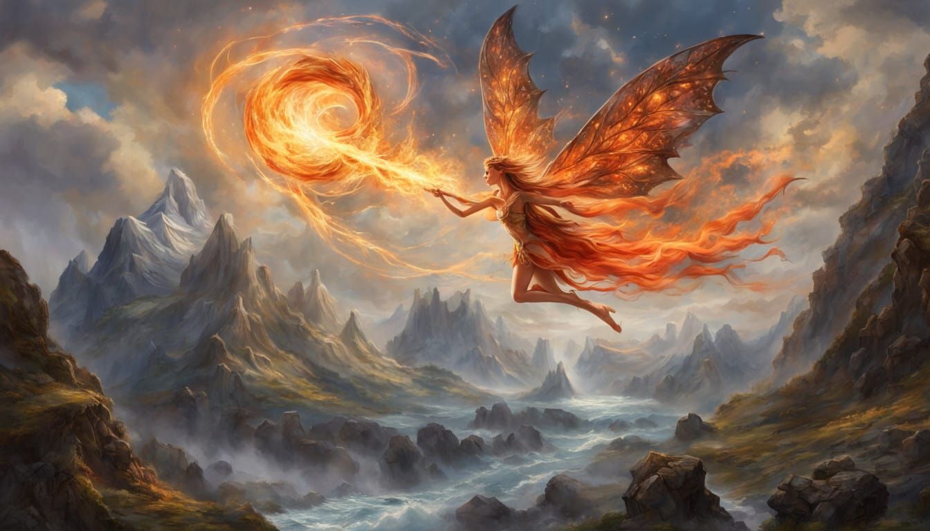 Ethereal Faerie Born in Elfin Flames and Starlight