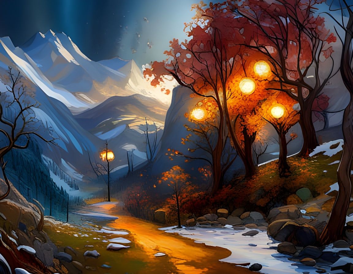 Epic Seasons Collide in Intricately Detailed Matte Painting