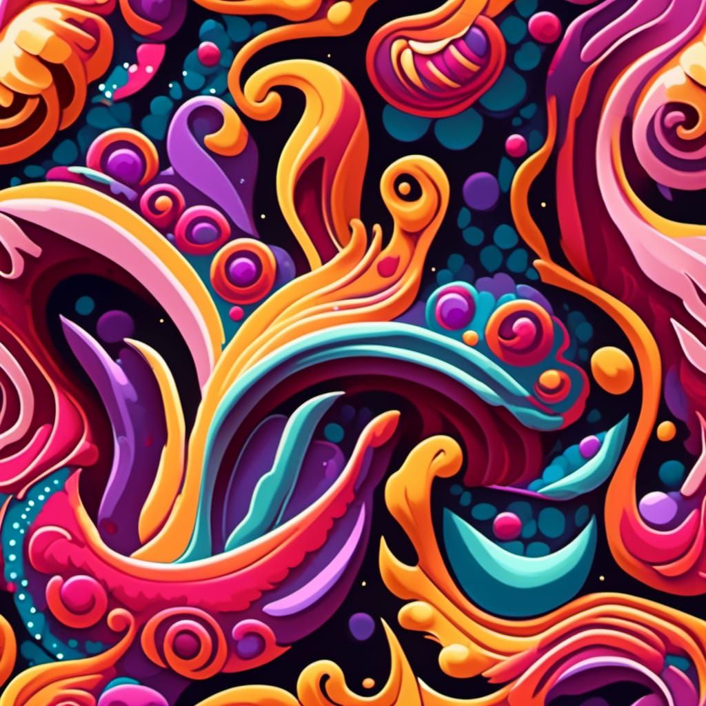 Whimsical Candy Wonderland with Witch and Pets