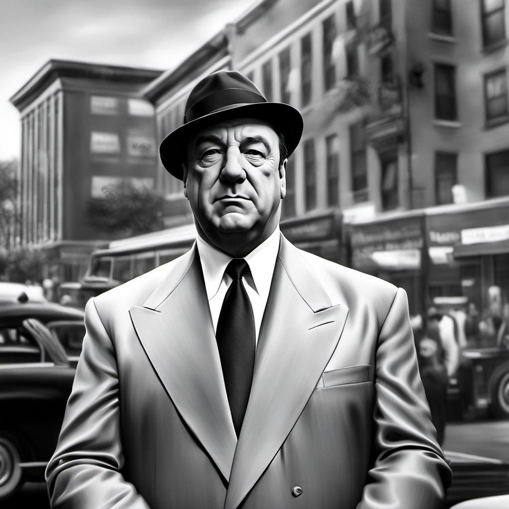 Tony Soprano in a Hyperrealistic Newark Scene