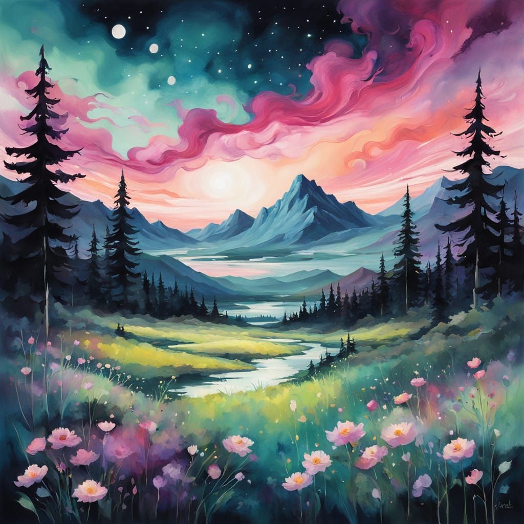 Whispers of a Dreamy Meadow at Dusk