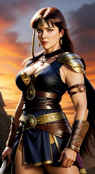 Xena Warrior Princess Portrait in Fantasy Realm