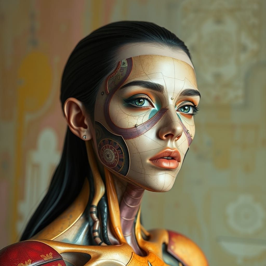 Surreal Bodypainted Squadron in Abstract Art
