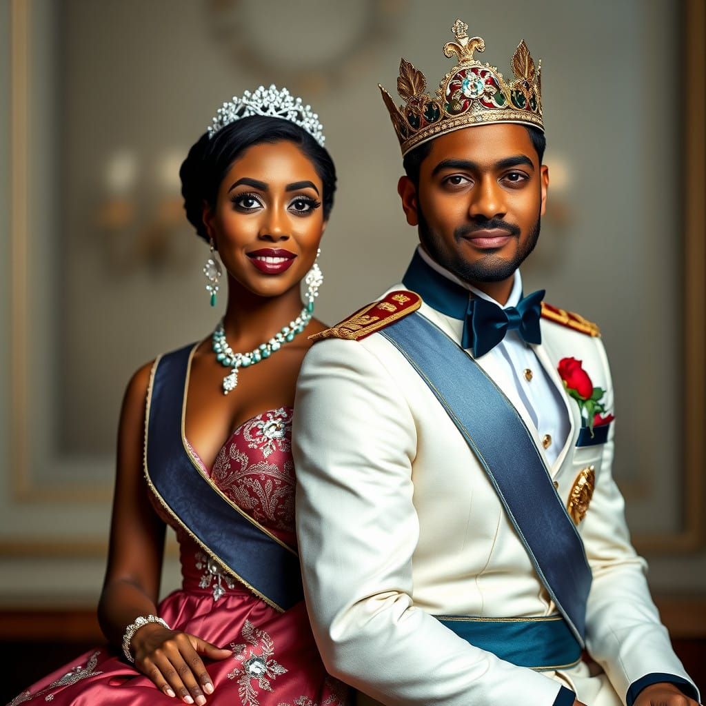 Royal Duo in Hyper-Realistic Portrait