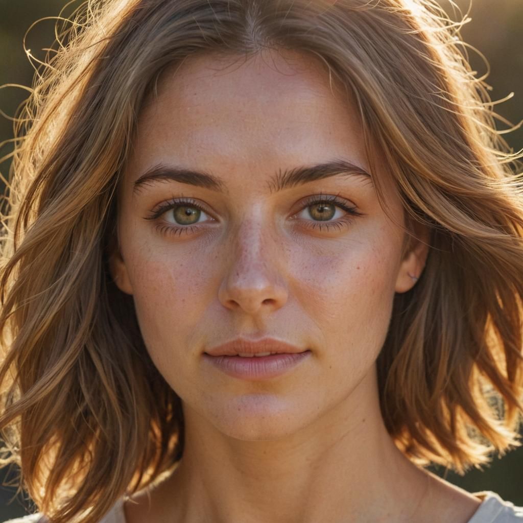 Australian Young Woman Radiates Everyday Beauty in Warm Ligh...