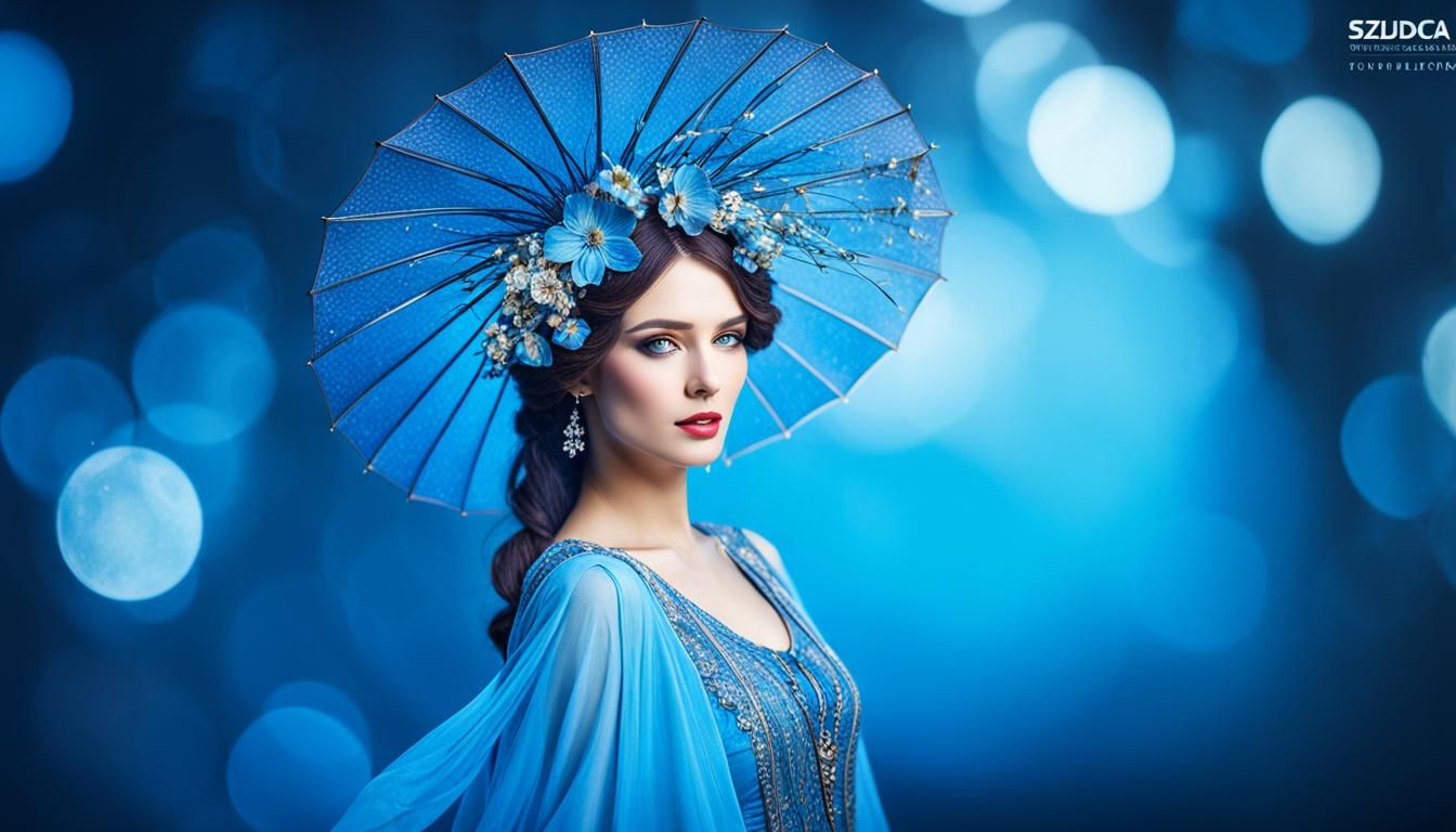 Brilliant Blue in Art Nouveau Style