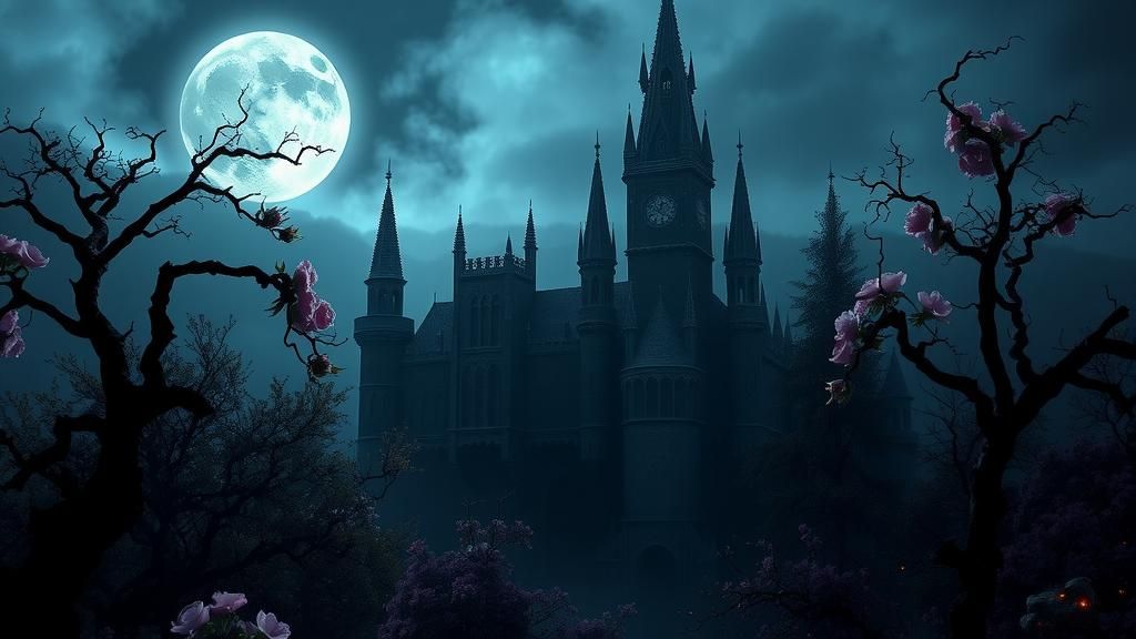 Mysterious Castle Adorned with Forgotten Gardens