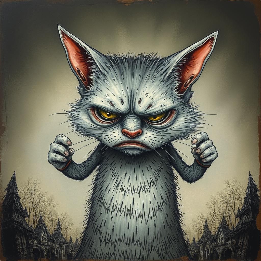 A Moody Storybook Portrait in Mixed Media