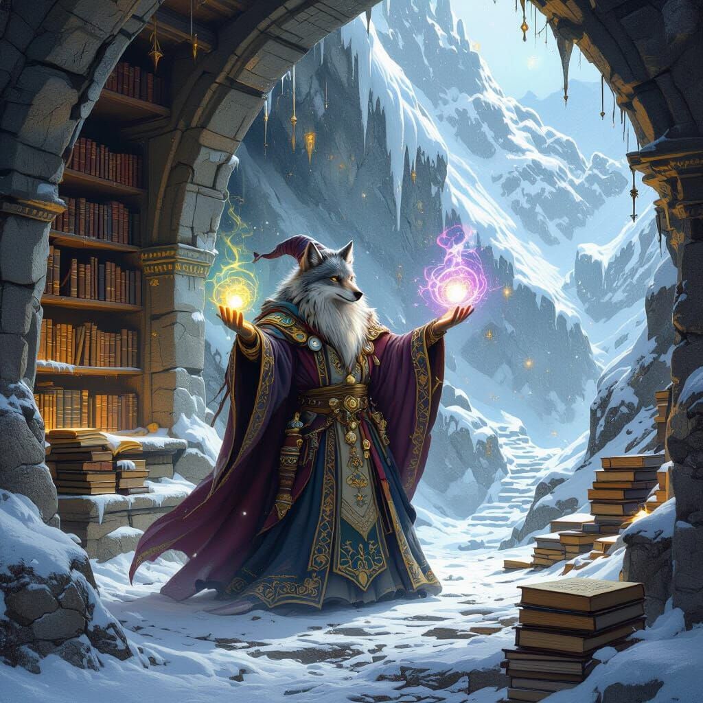 Mystic Wolf Mage in Mountain Monastery